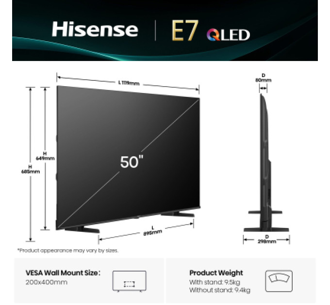 Hisense Телевізор Hisense 50E7Q