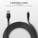 Trust Дата кабель USB 2.0 AM to USB-C 3.0m GXT 226 for PS5 black Trust (24168_TRUST)