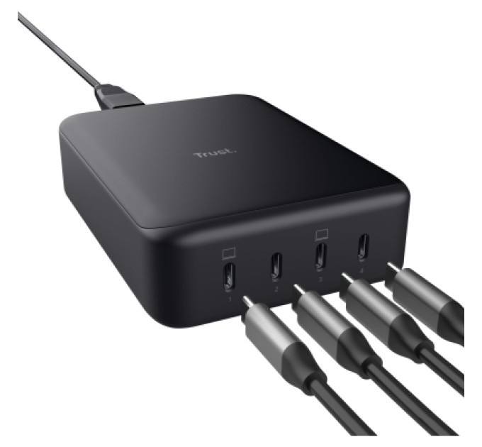 Trust Зарядний пристрій Trust Maxo 4xUSB-C PD240W GaN Black (25413_TRUST)