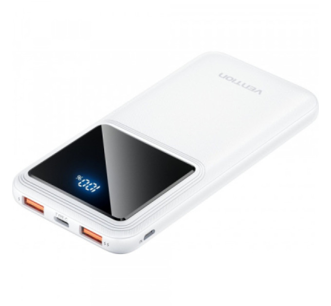 Vention Батарея універсальна Vention 10000mAh 22.5W 3A PD, QC/3.0, LED Display, White (FHKW0)