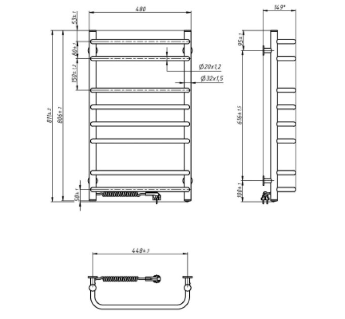 Navin Сушарка для рушників Navin Симфонія 480x800 (12-009130-4880)