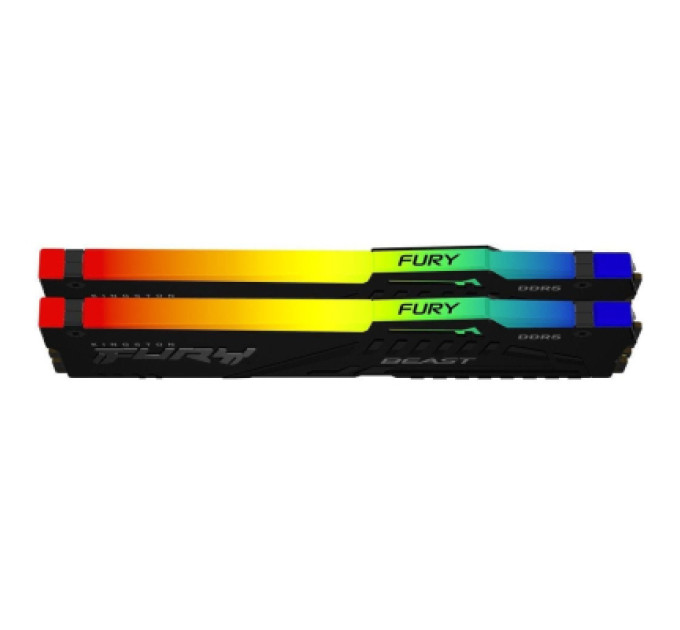 Kingston Fury (ex.HyperX) Модуль пам'яті для комп'ютера DDR5 64GB (2x32GB) 5200 MHz Beast RGB EXPO Black Kingston Fury (ex.HyperX) (KF552C40BB2AK2-64)