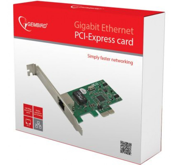 Мережева карта 1000 Base-TX PCI-E Realtek Gembird (NIC-GX1)