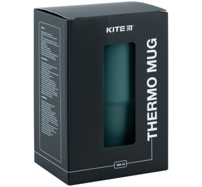 Kite Термокружка Kite з ручкою 600 мл зелена (K24-1207-3)