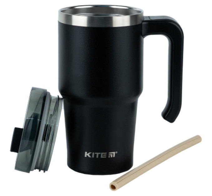 Kite Термокружка Kite з ручкою 600 мл чорна (K24-1207-1)