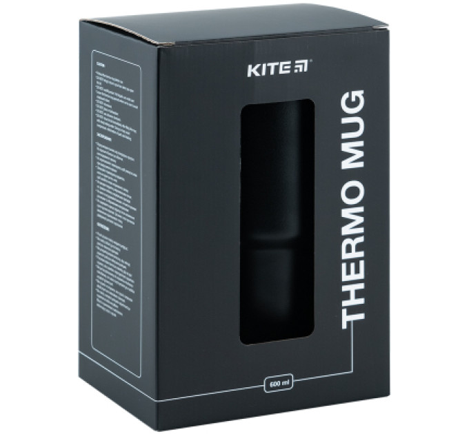 Kite Термокружка Kite з ручкою 600 мл чорна (K24-1207-1)