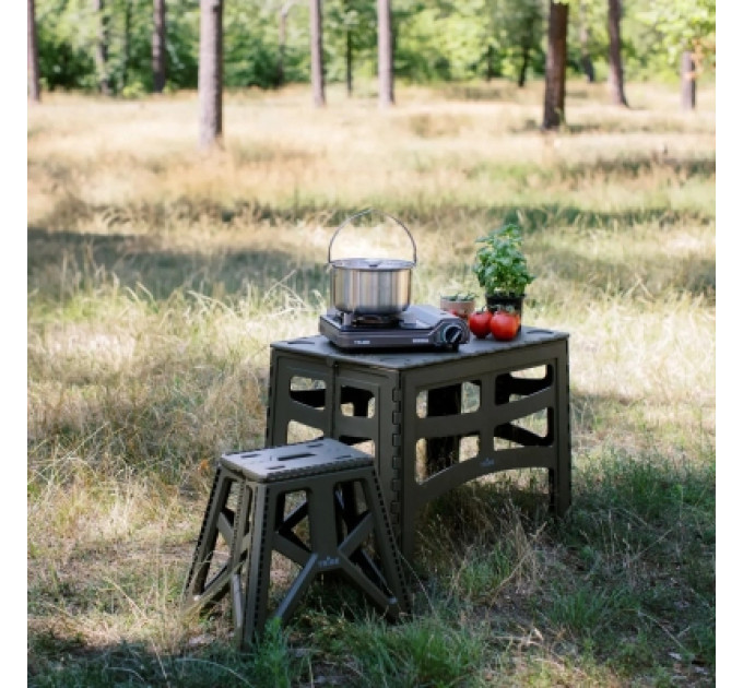 Tribe Стілець складаний Tribe Camp Chair High пластиковий Olive (T-EF-0002-olive)