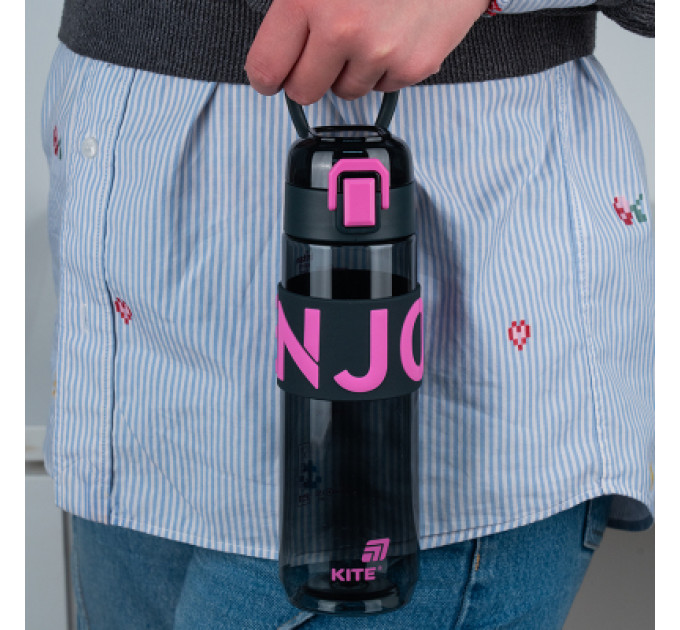 Kite Пляшка для води Kite 680 мл чорно-рожева (K25-1233-3)