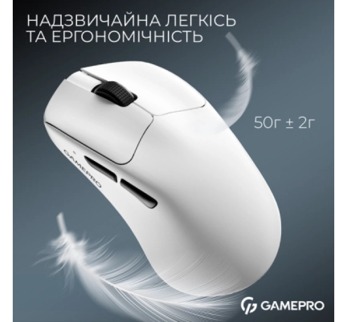 GamePro Мишка GamePro Asgard Surt Wireless/Bluetooth/USB White (GM017W)