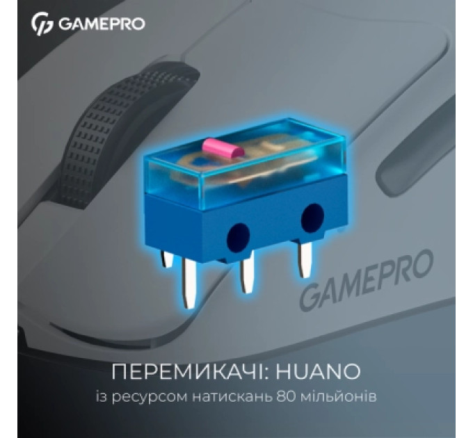 GamePro Мишка GamePro Asgard Surt Wireless/Bluetooth/USB White (GM017W)