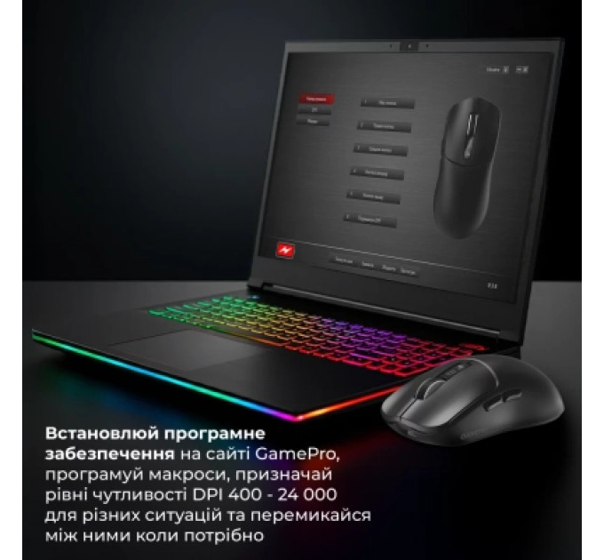 GamePro Мишка GamePro Genesis Ranker Wireless/Bluetooth/USB Black (GM012B)