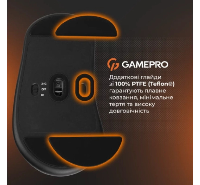 GamePro Мишка GamePro Genesis Avenger Wireless/Bluetooth/USB Black (GM096B)