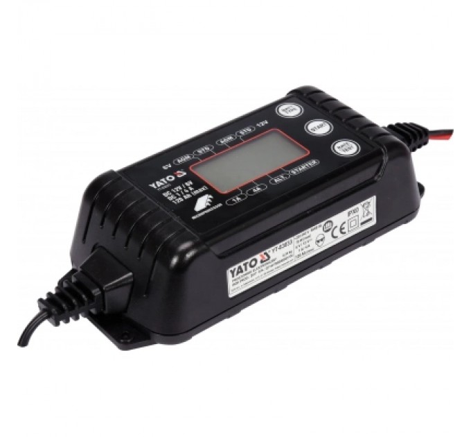 Зарядний пристрій для автомобільного акумулятора Yato YT-83033