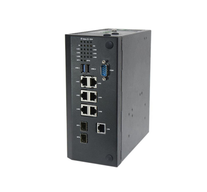 LANNER Мережевий шлюз Lanner ICS-P371F Intel Elkhart Lake X6425E with 1x DDR4 SO-DIMM 8GB, 6x 2.5GbE RJ45 with one pair by pass, 2x GbE SFP, 1x Console, 1x m.2 2242 SATA, 1x Micro SD, 1x 2.5" SATA drive bay(