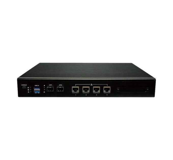 LANNER Мережевий шлюз Lanner NCR-1510F Intel C3708 CPU with 2* DDR4 ECC SO-DIMM, 4* GbE LAN w/ 1* pair Gen 3 Bypass, 2* GbE SFP, 1* 2.5" SATA drive bay, 1* Mini-PCIe w/ Nano-SIM card reader, 1* M.2 w/ Nano-S