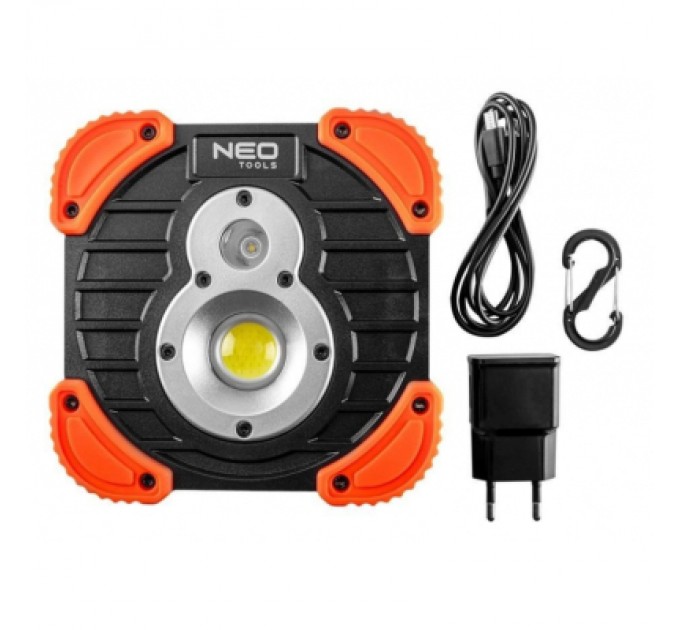 Прожектор Neo Tools акумулятор, 2600мАг, 3.7 Li-ion, 10 Вт + 3 Вт, 750+ 250 люме (99-040)