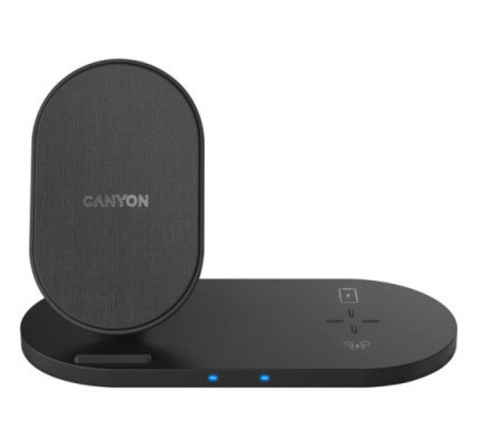 Зарядний пристрій Canyon 2in1 Wireless 10W/7.5W/5W Type-C 1.2 m (CNS-WCS202B)