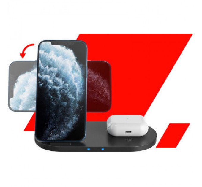 Зарядний пристрій Canyon 2in1 Wireless 10W/7.5W/5W Type-C 1.2 m (CNS-WCS202B)