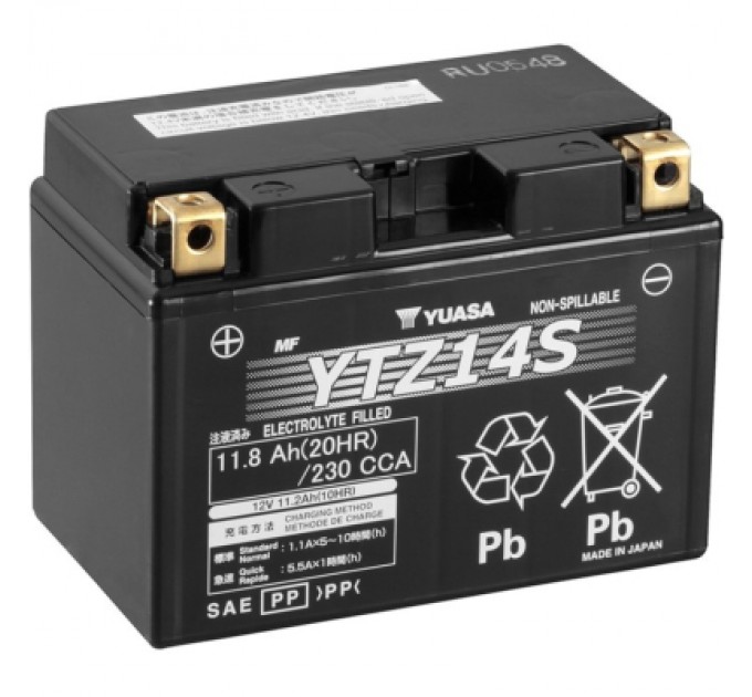 Акумулятор автомобільний Yuasa 12V 11,8Ah High Performance MF VRLA Battery (YTZ14S)