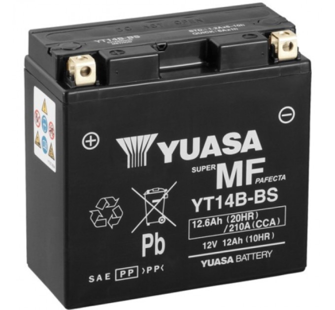 Акумулятор автомобільний Yuasa 12V 12,6Ah MF VRLA Battery (YT14B-BS)