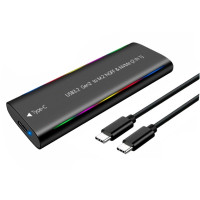 Кишеня зовнішня Dynamode M.2 SSD NVMe/SATA combo USB3.2 GEN2 Type-C aluminium black (DM-CAD-SSD10)