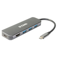 Концентратор D-Link USB-C 3xUSB3.0, 1xUSB-C, 1xHDMI (DUB-2333)