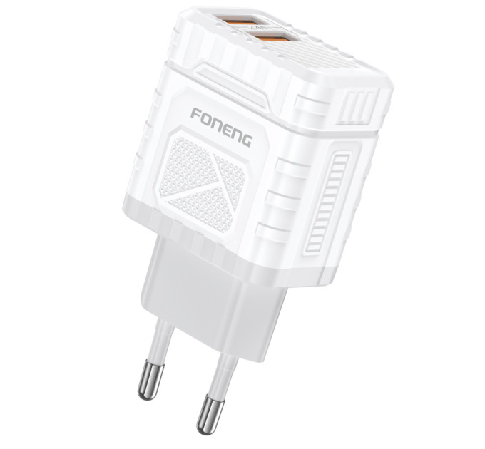 Foneng Зарядний пристрій Foneng EU57 (2USBх2.4A) White (EU57-CH)