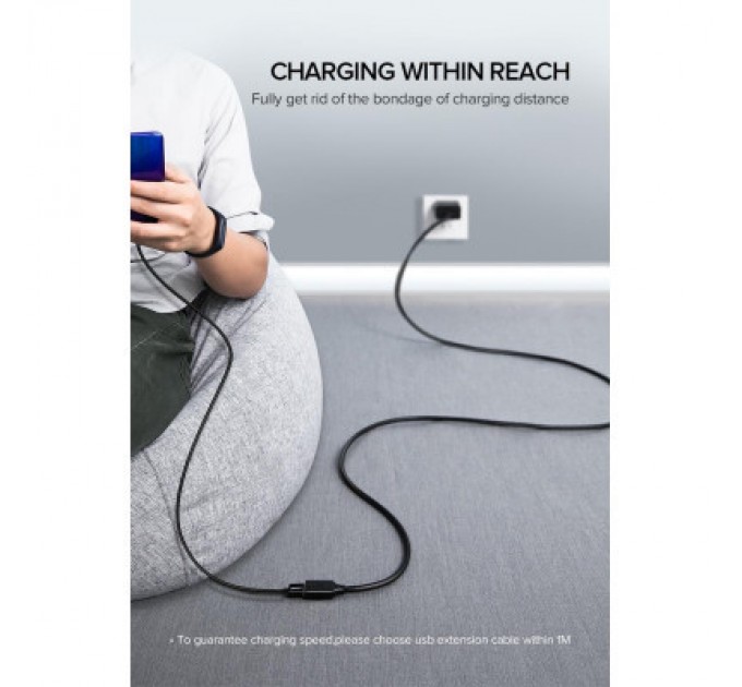 Дата кабель USB 3.0 AM/AF 2.0m US129 Black UGREEN (10373)