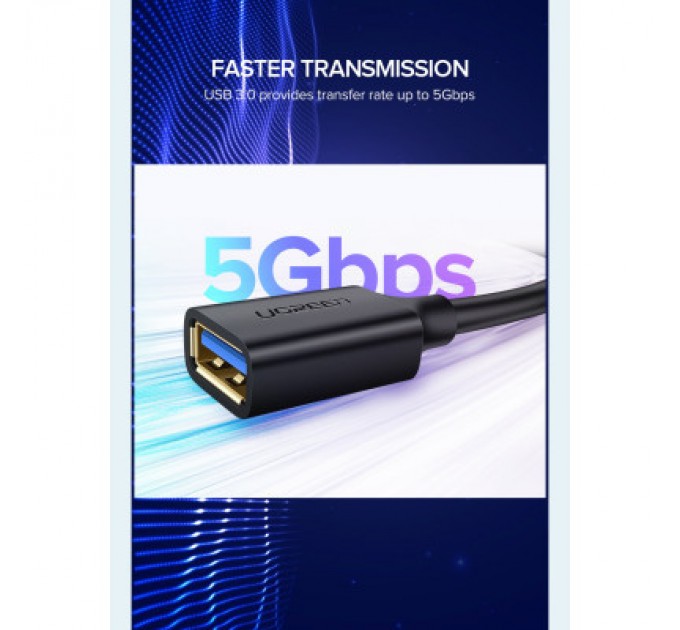 Дата кабель USB 3.0 AM/AF 2.0m US129 Black UGREEN (10373)