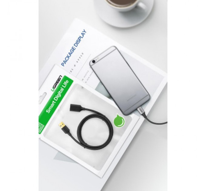 Дата кабель USB 3.0 AM/AF 2.0m US129 Black UGREEN (10373)