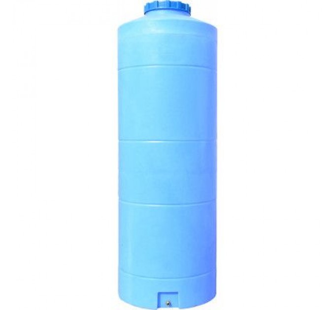 Ємність для води Пласт Бак вертикальна харчова 1000 л вузька синя (12438)