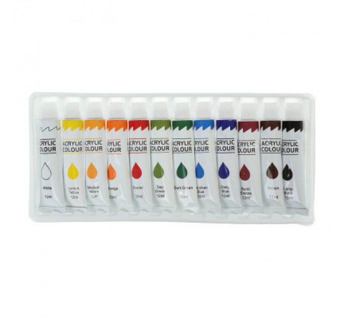 Акрилові фарби ZiBi ART Line -2 12 кольорів х 12 мл (ZB.6663)