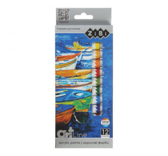 Акрилові фарби ZiBi ART Line -2 12 кольорів х 12 мл (ZB.6663)