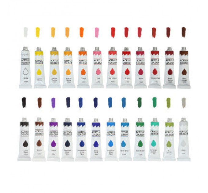 Акрилові фарби ZiBi ART Line -2 24 кольорів х 12 мл (ZB.6664)