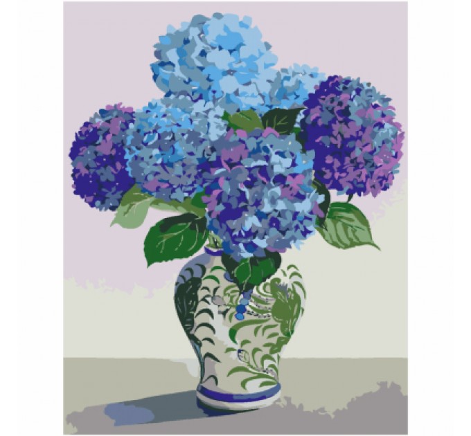Картина по номерам Rosa Start Сині гортензії 35 х 45 см (4823098535874)