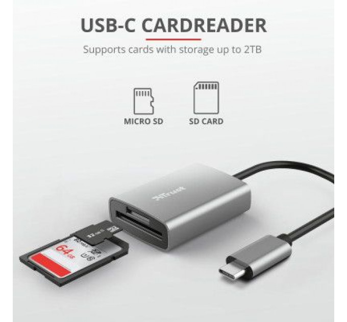 Зчитувач флеш-карт Trust Dalyx Fast USB-С Card reader (24136)