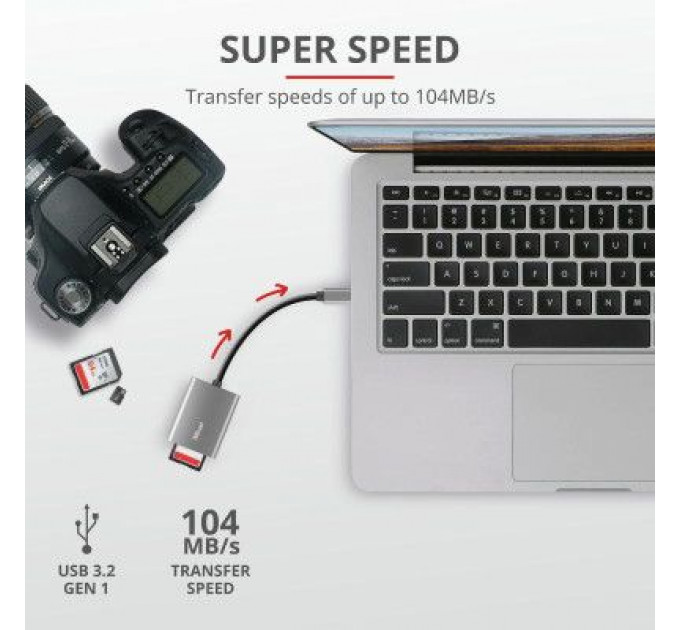 Зчитувач флеш-карт Trust Dalyx Fast USB-С Card reader (24136)