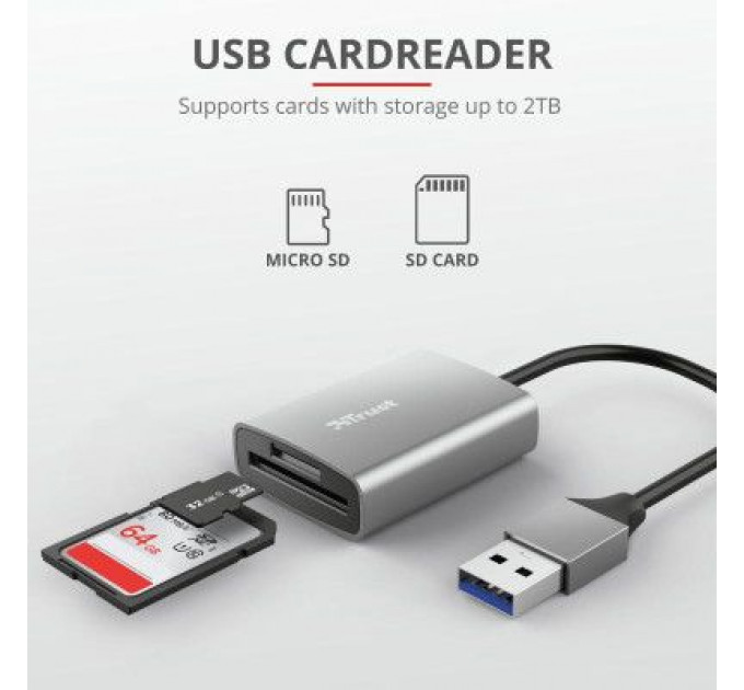 Зчитувач флеш-карт Trust Dalyx Fast USB 3.2 Card reader (24135)