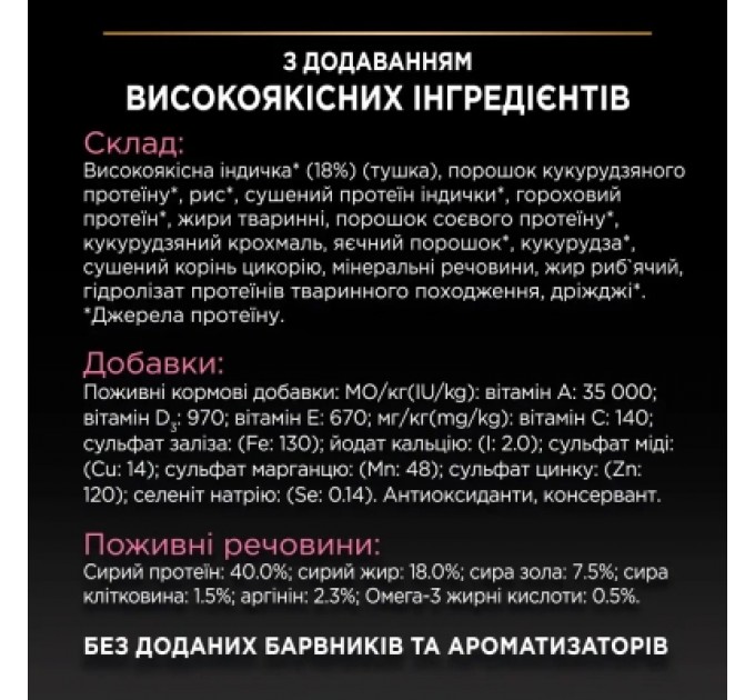 Сухий корм для кішок Purina Pro Plan Delicate Turkey зі смаком індички 10 кг (7613033566509)