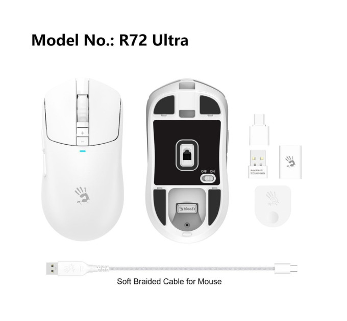 Bloody Миша бездротова Bloody R72 Ultra White