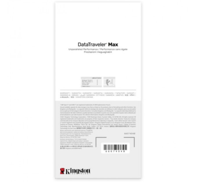 USB флеш накопичувач Kingston USB-накопичувач 1TB DataTraveler Max USB 3.2 Gen 2 Type-C Black (DTMAX/1TB)
