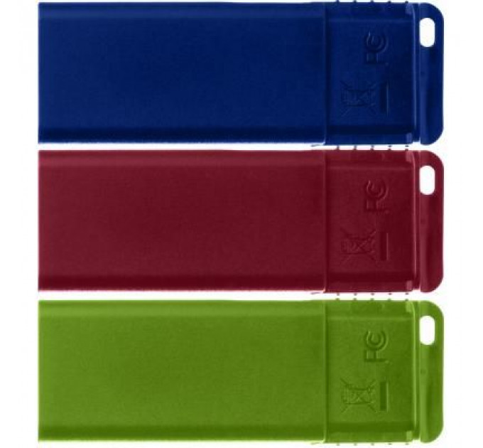 USB флеш накопичувач Verbatim 3x16GB Slider Red/Blue/Green USB 2.0 (49326)
