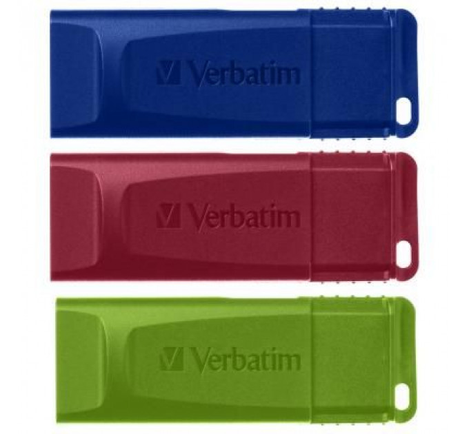 USB флеш накопичувач Verbatim 3x16GB Slider Red/Blue/Green USB 2.0 (49326)