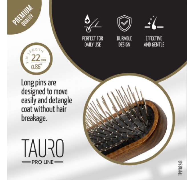 Гребінець для тварин Tauro Pro Line для собак з довгою шерстю 4х6х1.5 см (TPLY63243)