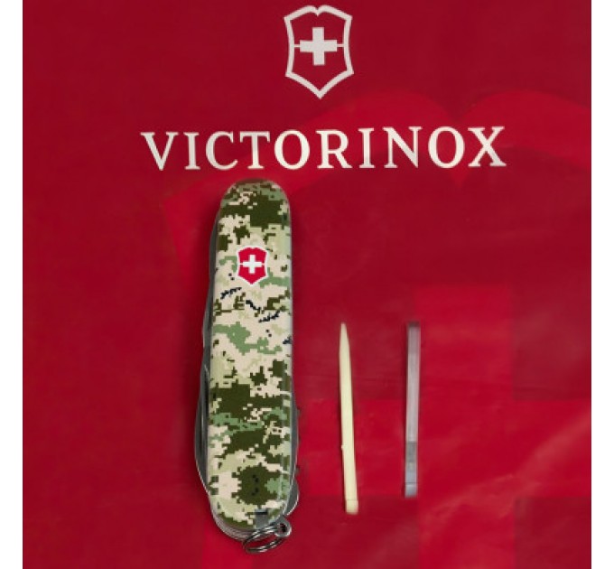 Ніж Victorinox Huntsman Army 91 мм Піксель + Лого (1.3713.3_W3941p)