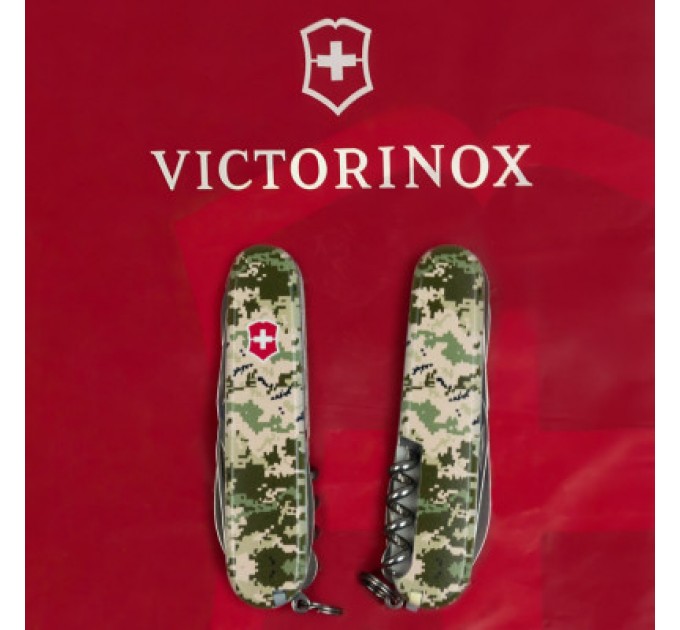 Ніж Victorinox Huntsman Army 91 мм Піксель + Лого (1.3713.3_W3941p)