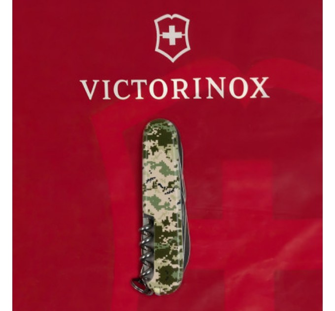Ніж Victorinox Huntsman Army 91 мм Піксель + Лого (1.3713.3_W3941p)