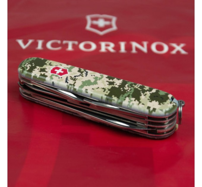 Ніж Victorinox Huntsman Army 91 мм Піксель + Лого (1.3713.3_W3941p)