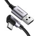Ugreen Дата кабель USB 2.0 AM to USB-C 1.0m US284 Angled Alum. Braid Black Ugreen (50941)