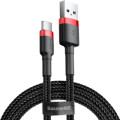 Baseus Дата кабель USB 2.0 AM to USB-C 3.0m 3A red-black Baseus (CATKLF-U91)
